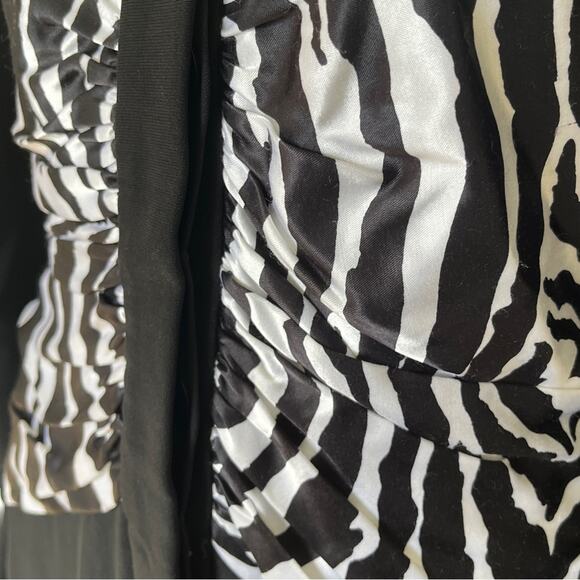 Vintage 80s Chetta B black white zebra print button front size 8 - Picture 5 of 14